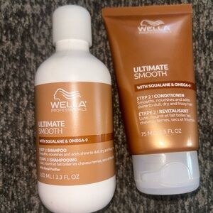 Wella ULTIMATE SMOOTH Shampoo 3.3oz & Conditioner 2.5oz Travel Set New